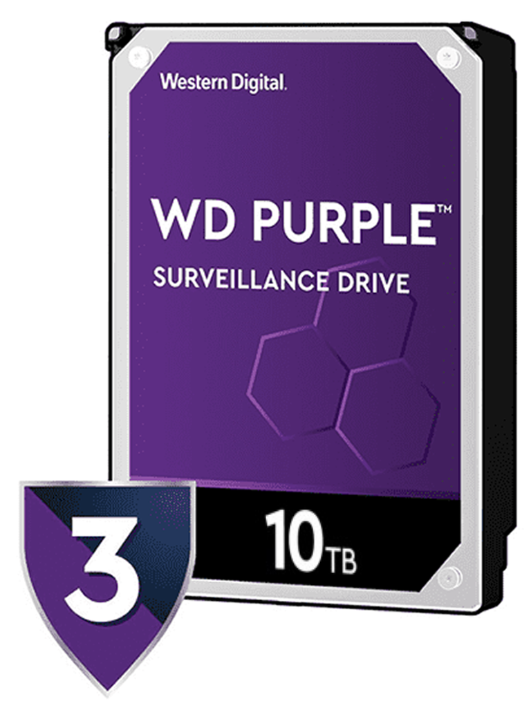 WESTERN WD102PURZ - Disco duro 10 TB / Serie Purple / 7200 RPM / 256MB / Sata 6 GBS / Recomendado para videovigilancia / Tamano de 3.5 / Hasta 16 bahias