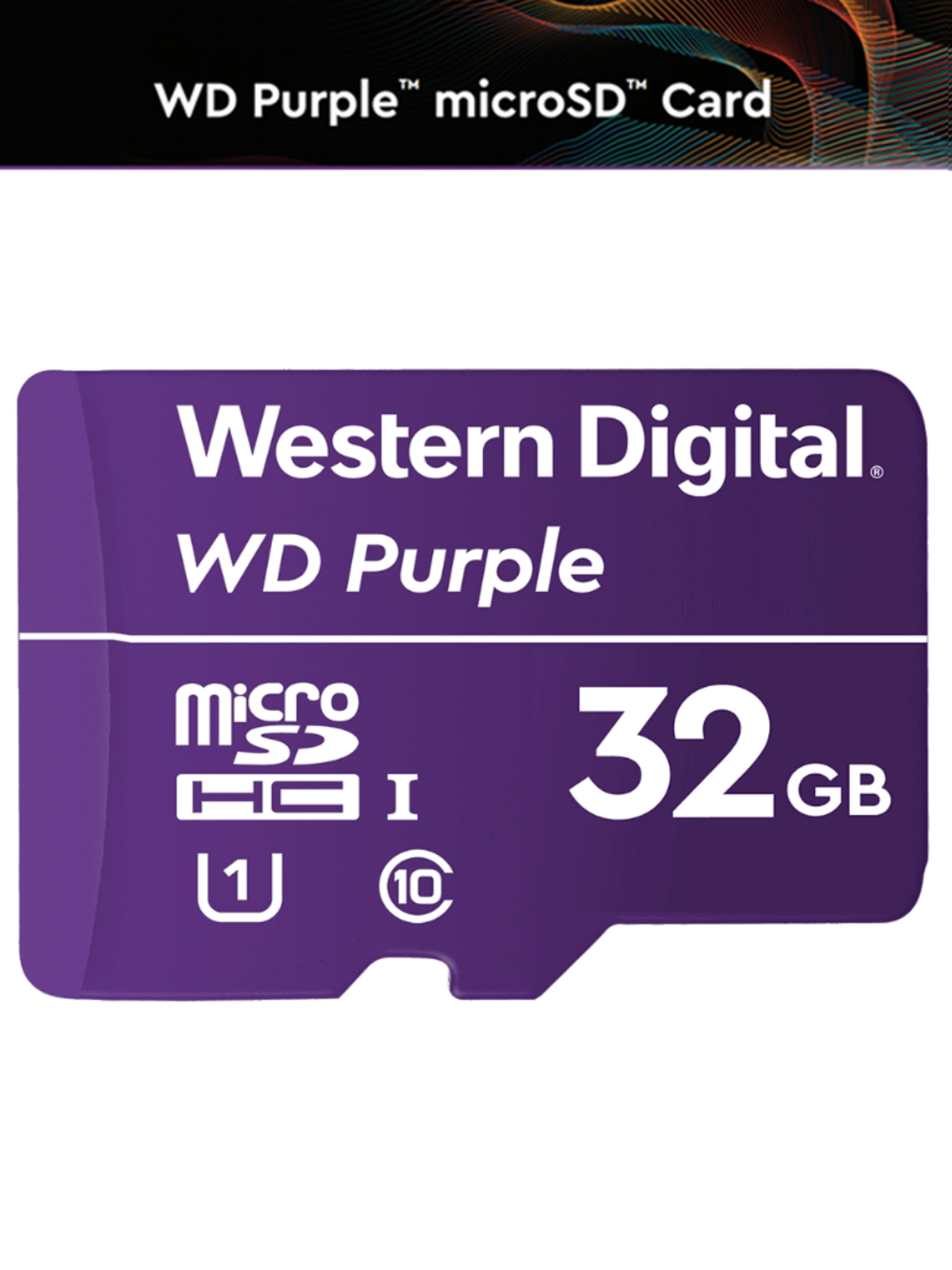 WESTERN WDD032G1P0A - Memoria de 32GB MICRO SDHC PURPLE / Especializada para videovigilancia 24 / 7 Clase 10 LECT 80MB / S ESC 50MB / S
