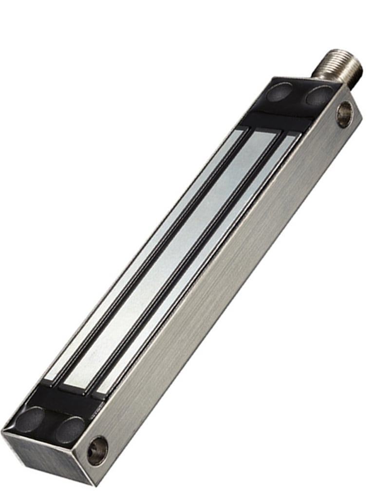 YLI YM280FW - Chapa magnetica de 280 Kg /600 Lb/ Para exteriores a prueba de agua /IP68 / Para puerta sencilla de madera, vidrio y metal