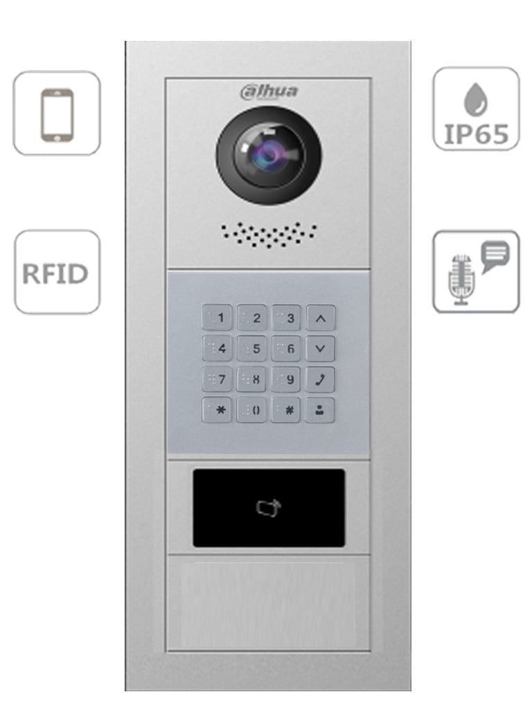 DAHUA VTO4202FX SERIES-Videoportero modular departamental P2P/ Cámara 2MP / Lectura de tarjetas MIFARE / Hasta 100 casas / Notificación de llamada y apertura remota desde APP