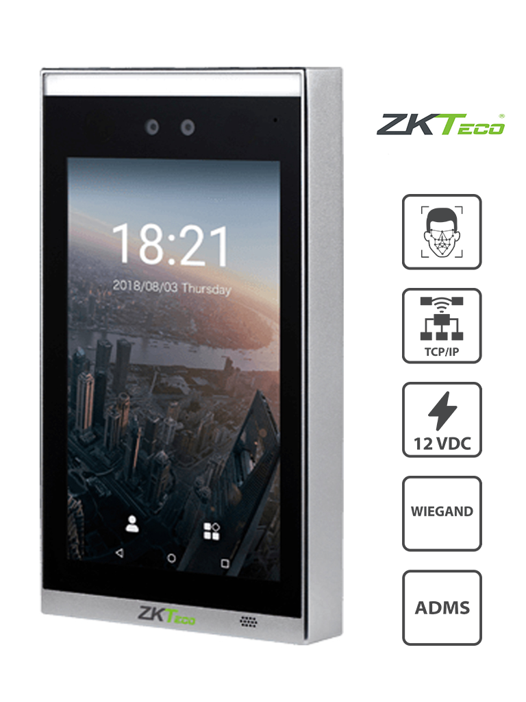 ZKTECO FACEDEPOT7B Android - Terminal de Control de Acceso con Reconocimiento Facial / para Interior / 10000 Rostros / 7 Pulgadas / SO Android/ #SinContacto
