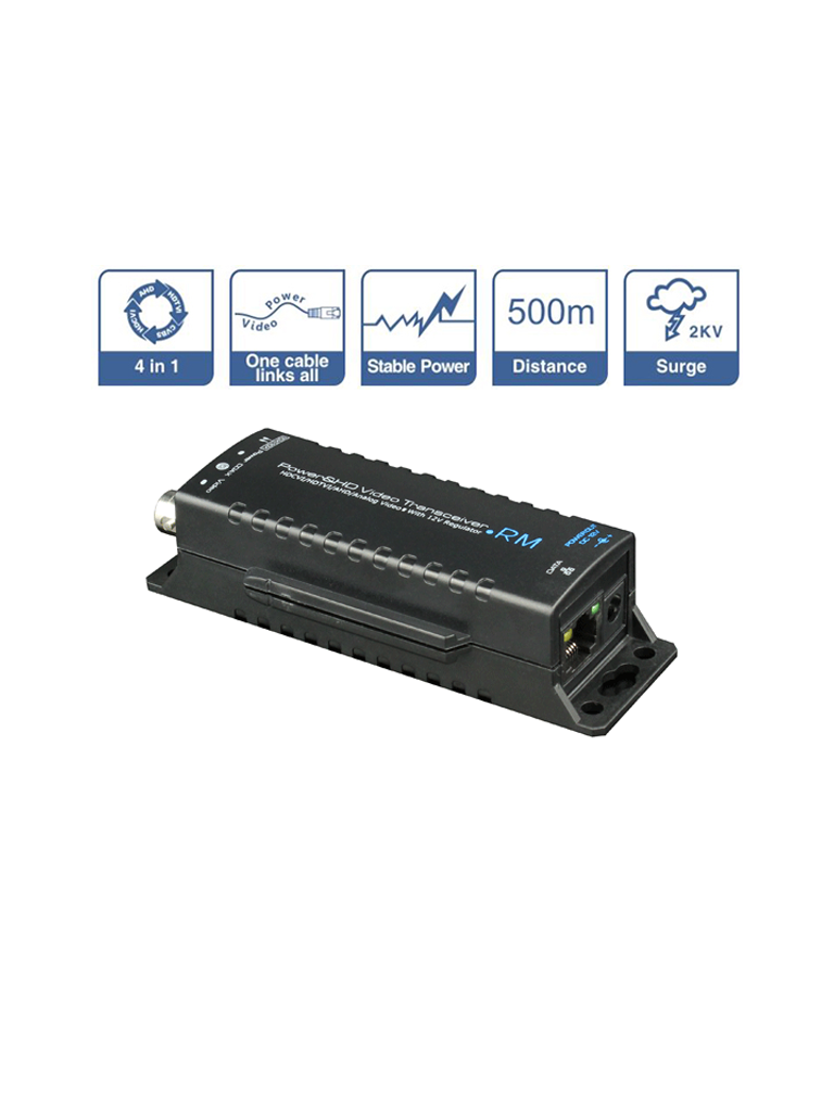 SAXXON UTP101PVHD5RM - Transmisor de video y receptor de energia /  HDCVI / TVI / AHD / CVBS / Corriente 0.8 a / Distancia maxima 500 m/ trabaja con TVT444007