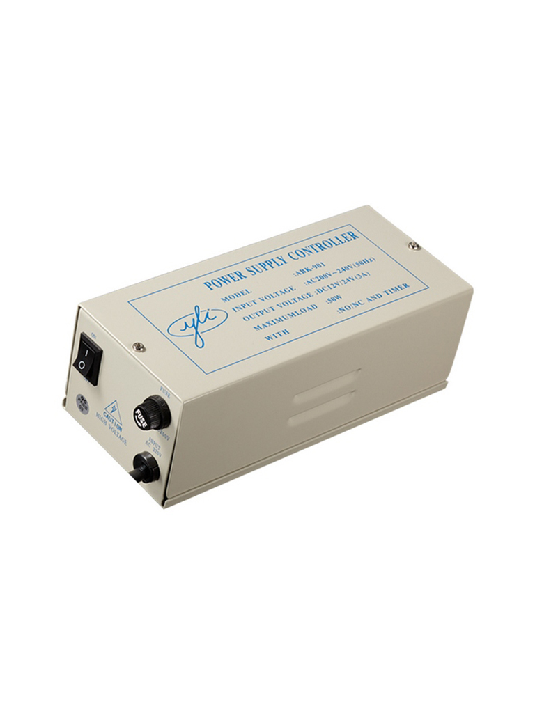 YLI ABK901123 - Fuente de poder 12V 3A MP / Para contrachapas electricas o magneticas / Tiempo ajustable de 0 a 30 segundos