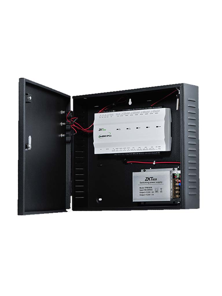 ZKTECO INBIO460PROBOX - Panel de Control de Acceso para 4 Puertas / Hasta 8 Lectoras FR1XXX / Compatible con Biosecurity / Gabinete y Fuente incluido / Green Label