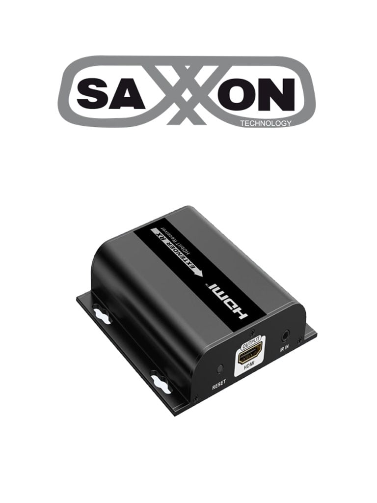 SAXXON LKV38340RX- Receptor de video HDMI sobre IP/ Cat 5e/ 6/ Hasta 120 metros / Resolucion 1080P/ HDBIT/ Receptor de IR/ Plug and play/ Compatible con extensor LKV38340