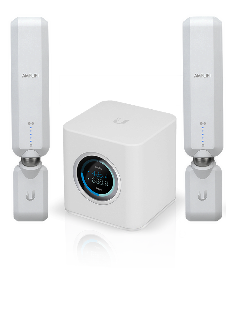 UBIQUITI AFIHD - Kit WiFi AmpliFi Residencial / Para alta densidad de usuarios y cobertura / Incluye 1 router AFIR / 2 Access point MESH AFIP HD