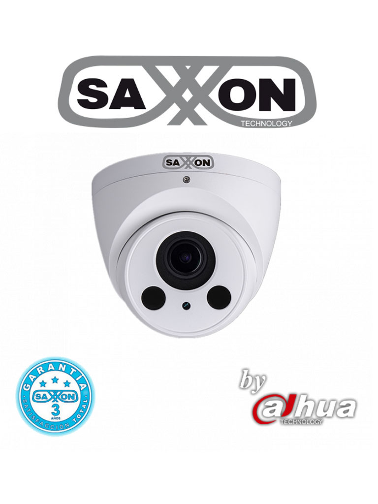 SAXXON PRO DM2720TM - Camara IP domo 2 MP /  1080p / H264+ / Lente motorizado 2.7 a 12 mm / Luz ir 60M / IP67 /  PoE / Ranura SD hasta 128GB