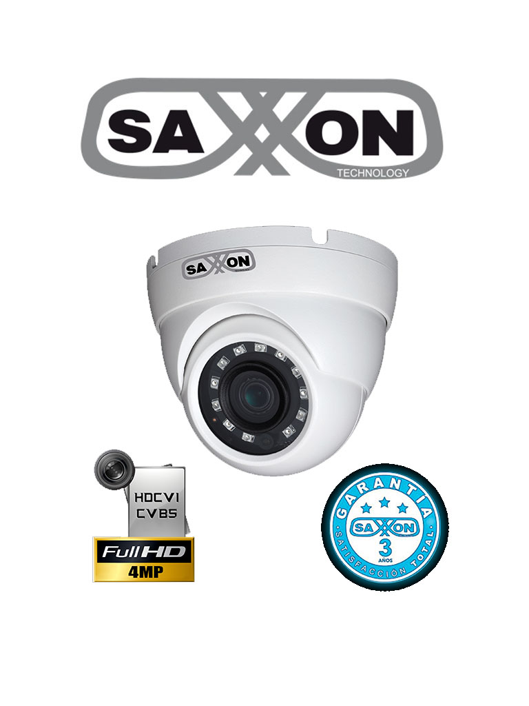 SAXXON PRO DF3640ME - Camara domo  HDCVI 4 megapixeles / CVBS / Lente 3.6 mm / Ir 30M / DWDR / IP67 / BLC / AGC / Metalica