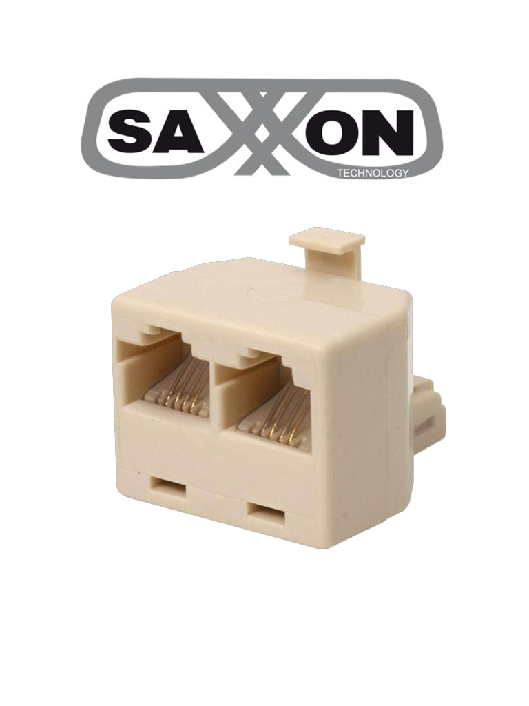 SAXXON ADAPTEL - Adaptador telefónico / 2 JACKS A 1 PLUG / De 4 contactos