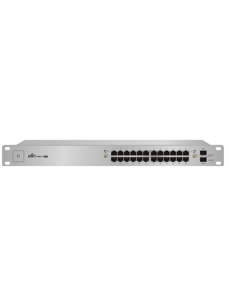 UBIQUITI US24500W - Switch UniFi Gigabit PoE / 24 Puertos Gigabit Ethernet / 2 Puertos SFP / PoE 500 Watts / Switching 52 Gbps