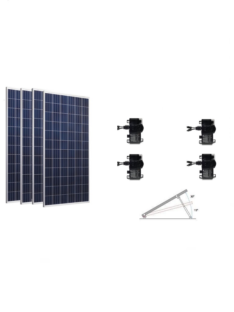 KIT BASICO - 4 Paneles solares RISEN / 4 Microinversores ENPHASE / Estructura de montaje