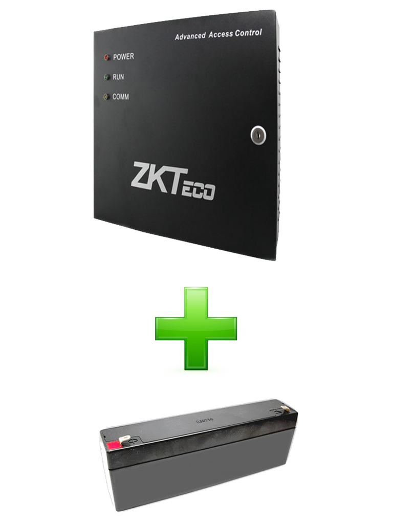 ZKTECO GABMETPACK - Paquete de gabinete Metálico para Paneles ZKTECO/ Compatible con Paneles de Control de Acceso/ Incluye Fuente de 12 VCD y Batería de Respaldo
