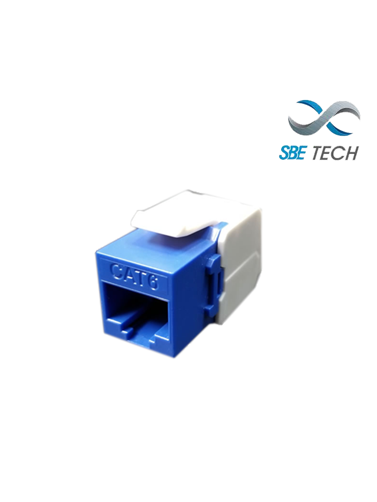 SBETECH JACKC6BL- Modulo jack keystone RJ45 / 8 Hilos / CAT 6 / Compatible con calibres AWG 22-26 / Color azul