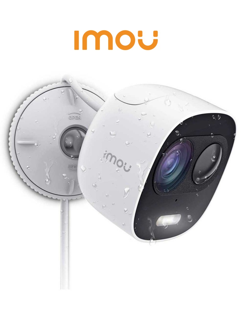 IMOU LOOC - Camara IP Bullet  WiFi de 2 Megapixeles/ Lente de 2.8mm/ 111 Grados de Apertura/ Disuasion Activa/ Sirena y Luz integradas/ H.265/ Audio Bidireccional/ Ranura MicroSD/ PIR Integrado/ IP65/ Compatible con Cloud, Alexa y Asistente de Google/