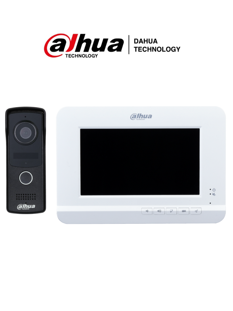 DAHUA KTA01- Kit de Videoportero Analógico/ Monitor de 7 pulgadas/ Cámara de 2 Megapixeles/ Frente de calle IP65/ IK07/ Incluye 6 Mts. de Cable RVV #TocToc