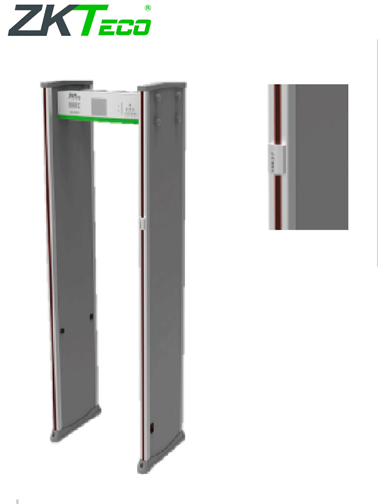 ZKTECO D3180STD - Arco Detector de Metales con Detección de Temperatura / 18 Zonas de Detección / 256 Niveles de Sensibilidad / Pantalla LCD 5.7 / Alarma Audible e Indicador Led