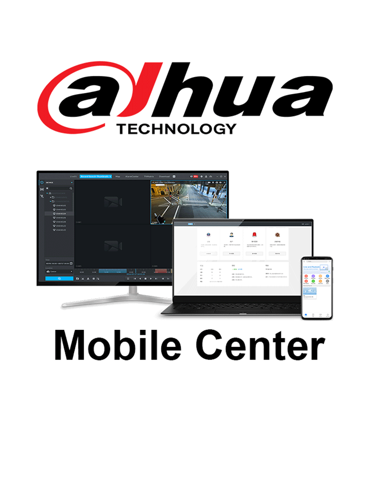 DAHUA MOBILE CENTER 01 CH - Licencia individual para 1 Canal de video Mobile Center/ Solución Móvil Dahua / Windows 10 / SOBRE PEDIDO
