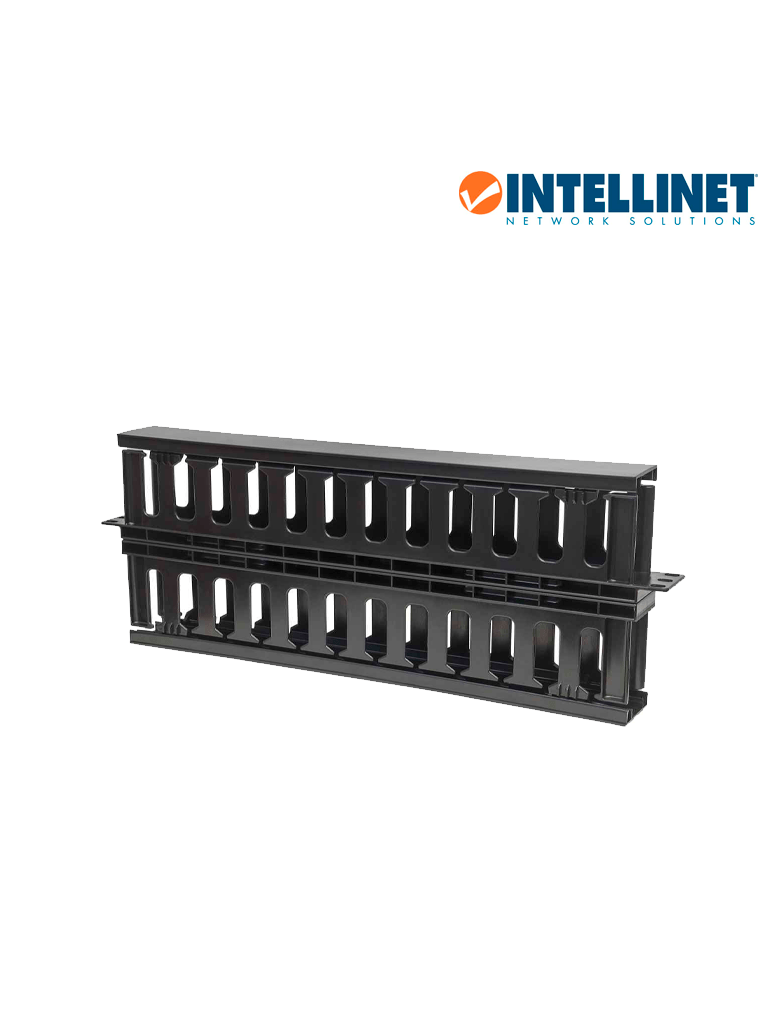 INTELLINET 714655 - Organizador Cables 19/ 1U / plástico / doble cara