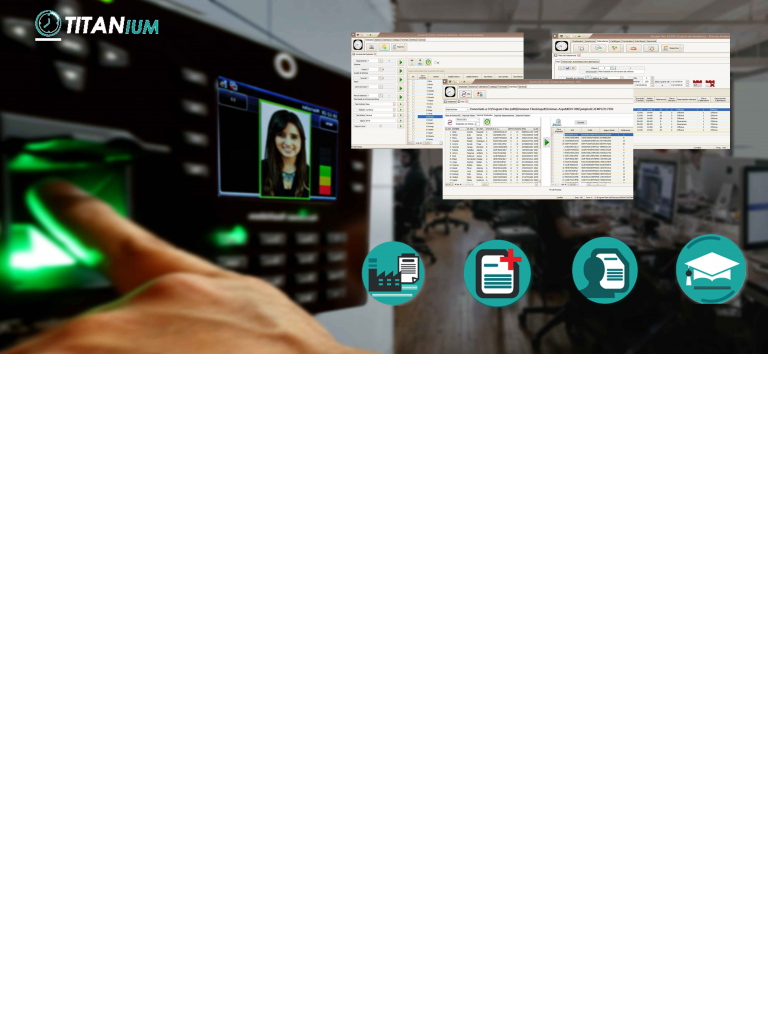 ZKACCESO TITANIUM - Licencia para control de asistencia con modulo de recursos humanos 500 empleados 2 PC 2 biometricos vigencia permanente