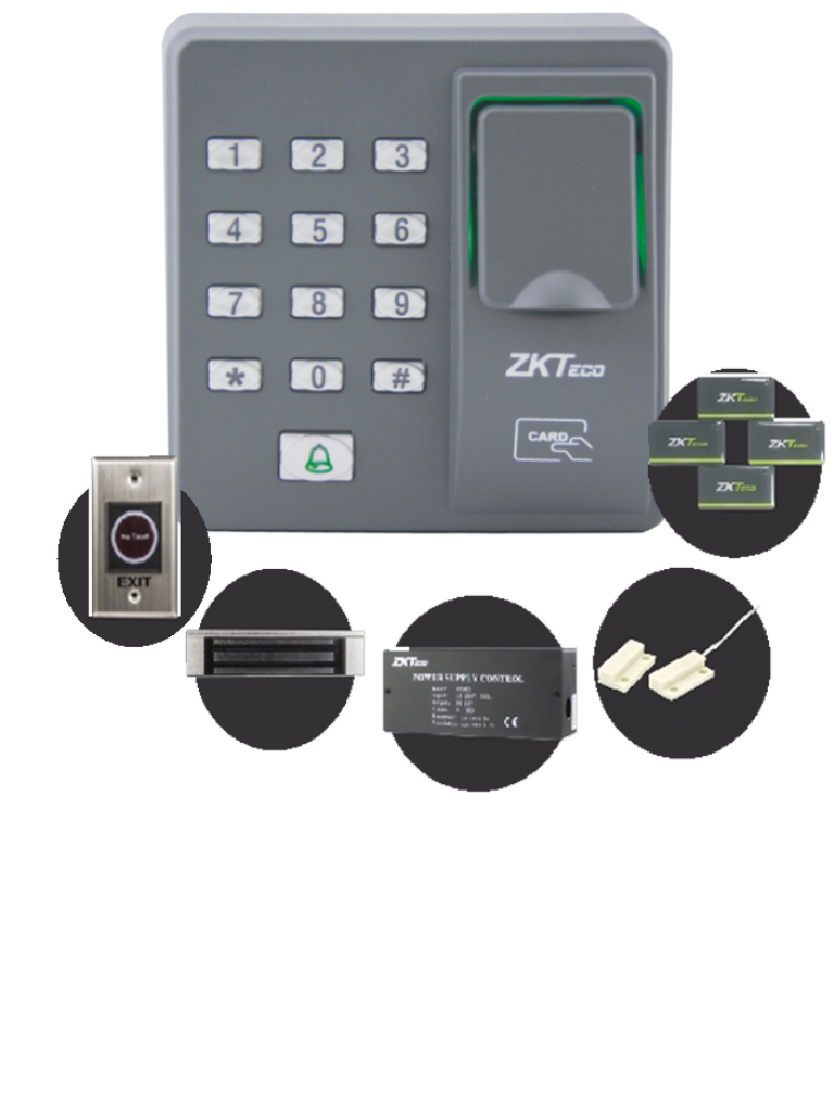 ZKTECO X7KIT - Kit para Control de Acceso de 1 puerta, 500 huellas, 500 tarjetas RFID125 Khz, Uso Interior, de Fácil Instalación / #OfertasAAA