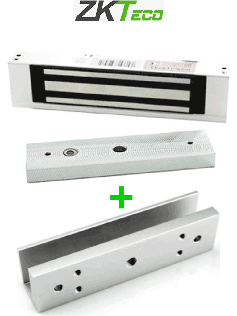 ZKTECO LMB1805SU - Paquete de contrachapa magnética de 120 Kg incluye soporte de fijación en U para instalación en puertas de vidrio o cristal templado