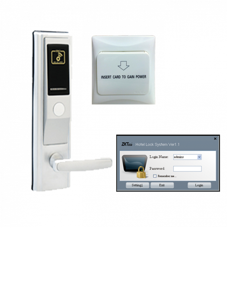 ZKTECO LHSMARTPAK - Kit Hotelero Cerradura LH3600 / Incluye Modulo Inteligente Ahorrador de Energía / Modelo a elegir Izquierda o Derecha / Incluye Licencia de ZKBiolock
