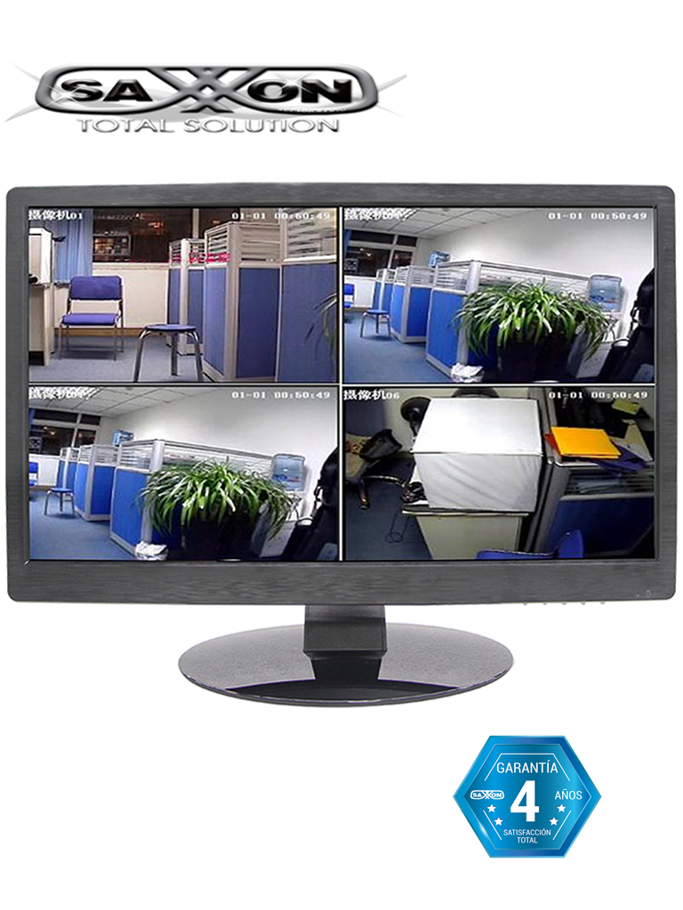 SAXXON AN2200D1 - Monitor de 22 pulgadas para CCTV /  1080p / Brillo 250 CD / M2 / 1  HDMI / 1 VGA / Bocina / Trabajo continuo 24 / 7 Horas / 48 Meses de garantia