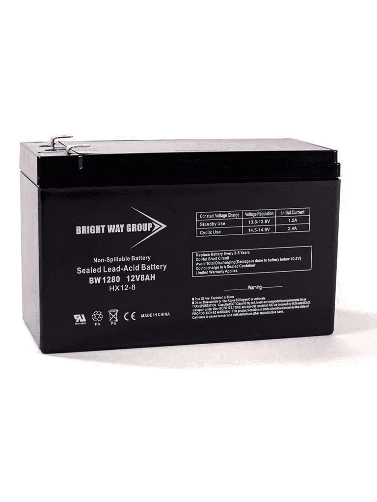 SAXXON BW1280 - Batería de respaldo de 12 Volts libre de mantenimiento y fácil instalación/ 8AH