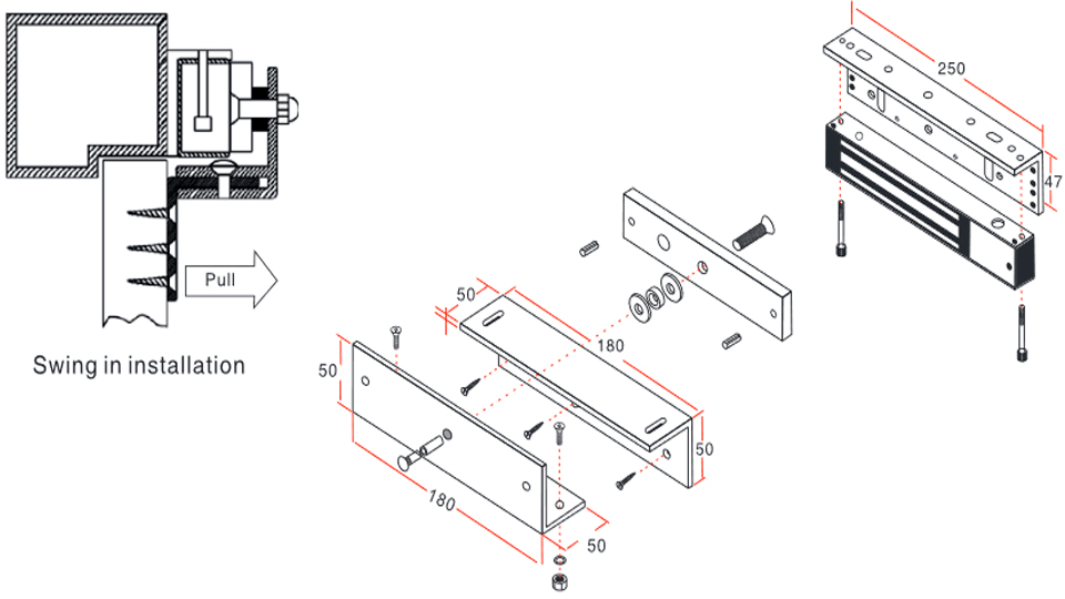 Soporte-tipo-ZL-para-cerradura-magnetica-de280Kg-para-puerta-con-Apertura-Interior-YLI-MBK280ZL-6