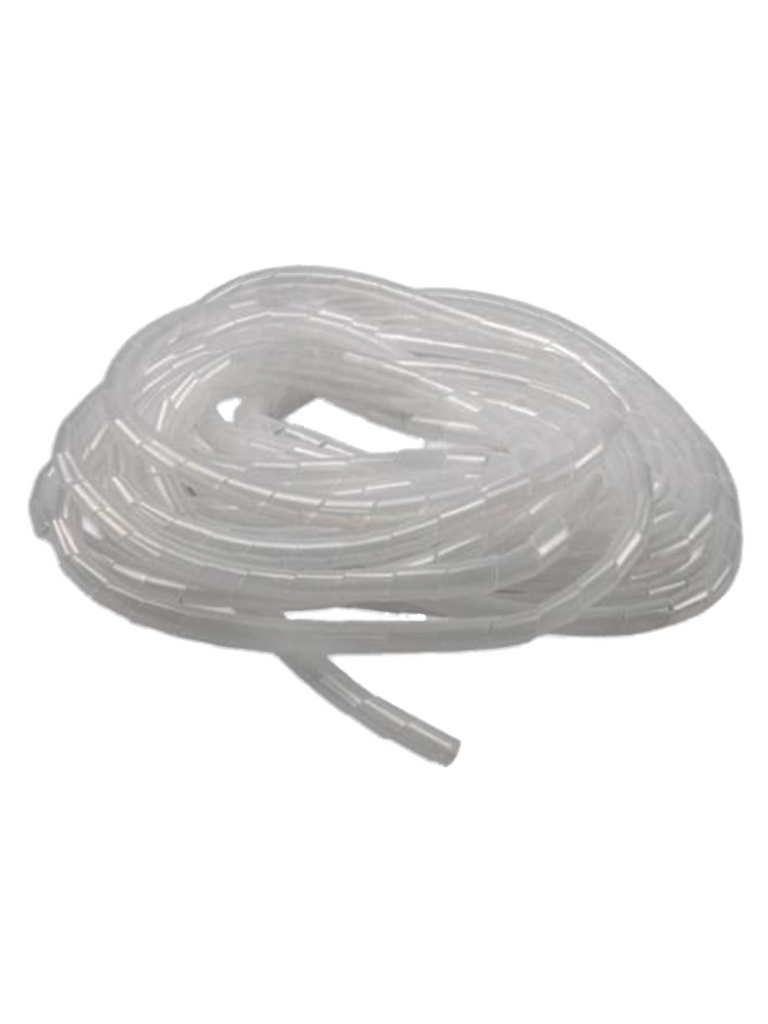 SBETECH SBEESP6 - Organizador de cables / Espiral blanco / 1/4" / 10 Metros / Rollo