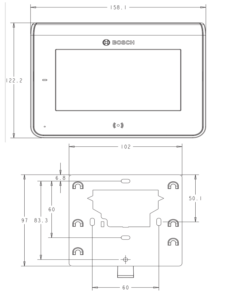 BOSCH-I-B942-Teclado-para-panel-de-alarma-BOSCH-Color negro-SDI2-Pantalla-tactil-5