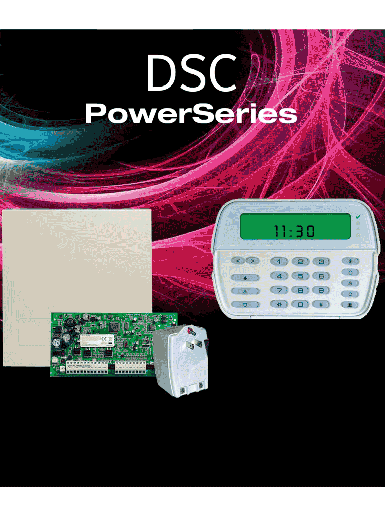 DSC POWER-RF-SB - Paquete Power 32 Zonas Inalámbricas / Panel PC1832 / Teclado ICON RFK5501 / Gabinete GTVCMX003 / Transformador PTC1640U / Sin Bateria /