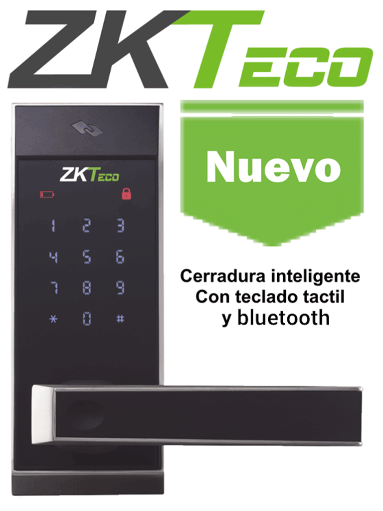 ZKTECO AL10DB - Cerradura inteligente con teclado táctil / 100 tarjetas  MF 13.56  Mhz/ 100 contraseñas  / Izquierda y derecha/ APP Smartkey Genera contraseñas temporales para tus departamentos