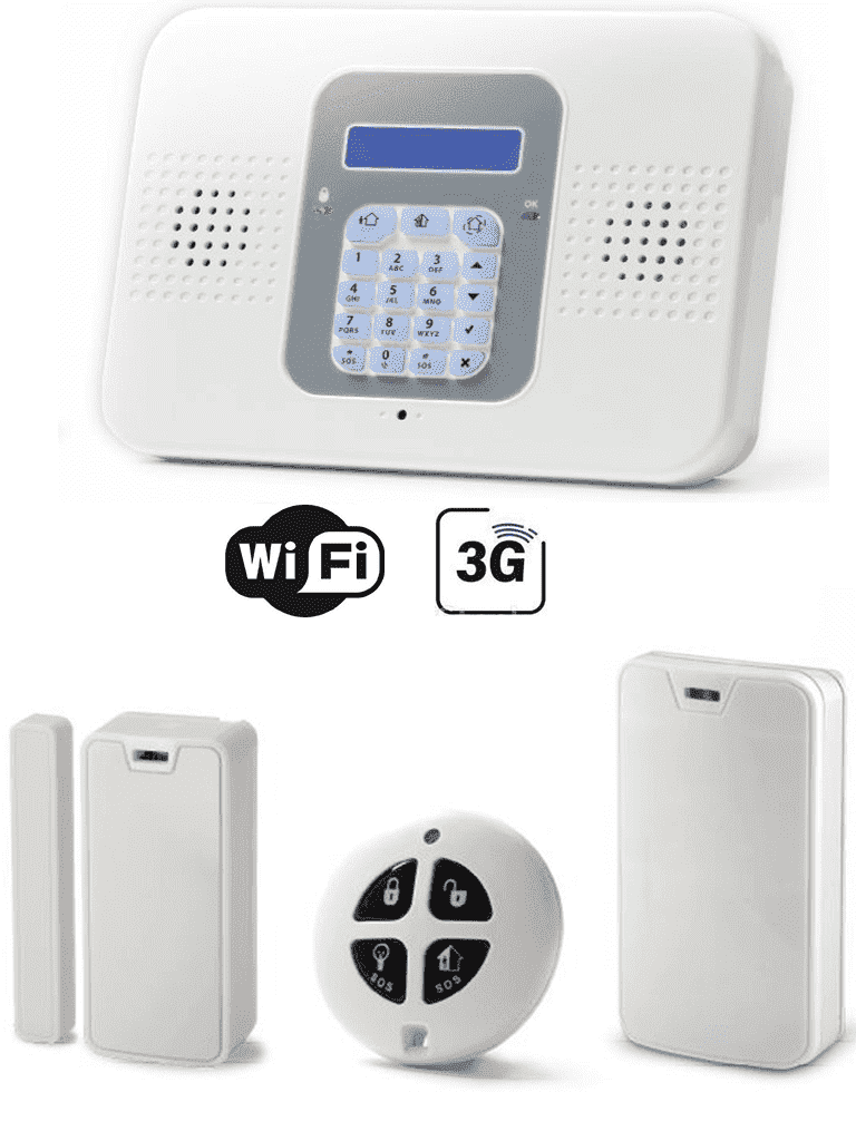 RISCO SECUPLACE WIFI & 3G-Kit de Alarma / 32 Zonas Inalámbricas / PIR-MAGNETICO-LLAVERO / Se Alimenta Con Fuente 9V SSC1090001 (NO INCLUIDA) #OfertasAAA