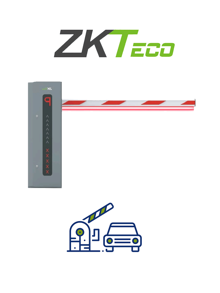 ZKTECO PROBG3045LLED - Barrera Vehicular  Izquierda de Alto Desempeño con Servo Motor / Brazo  LED de 4.5 metros / 2.5 Segundos / 110 V / Bajo Mantenimiento / 24  VDC