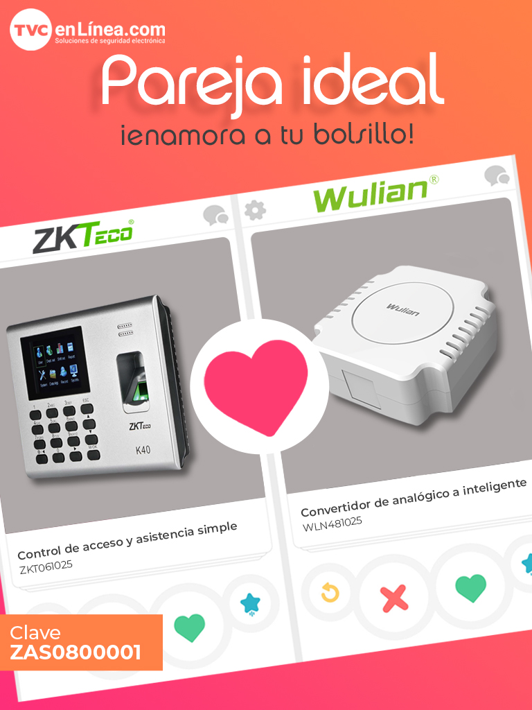 ZKTECO  Pareja Ideal  ZKTeco & Wulian - Esta pareja te ayuda a automatizar por medio de un control de acceso y asistencia de ZKTeco K40 y el  SMARTAUX con otros dispositivos de  Wulian .