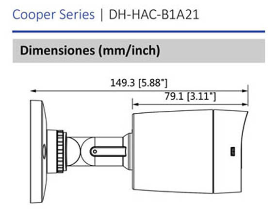 Dimensiones_DAHUA COOPER B1A21_Vista lateral_400 x 430