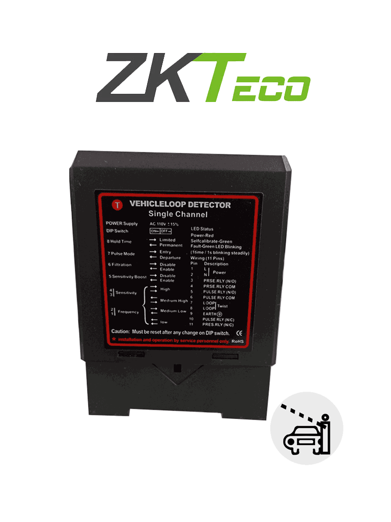 ZKTECO ZF24 - Sensor de Masa de un Carril / 12VDC y 24VDC / Salida NO NC COM /Compatible con Barrera WEJOIN y ZKTECO