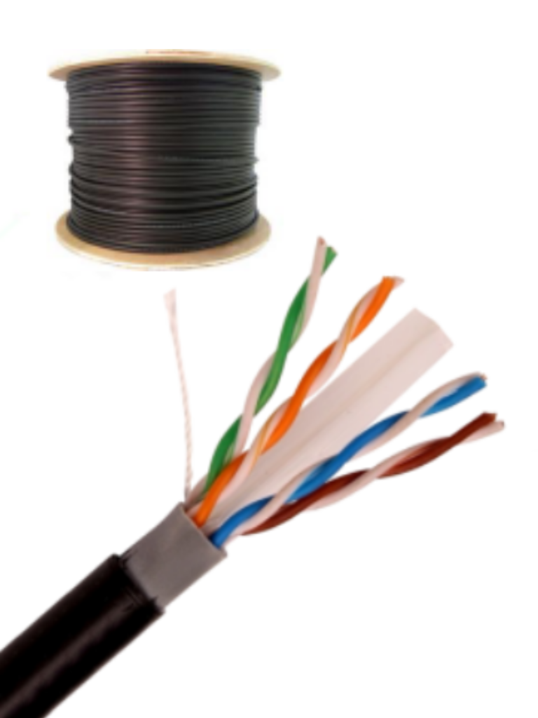 SAXXON OUTPCAT6CCAEXT- Cable UTP CCA de 305M/ Categoria 6/ Exterior/ Doble forro/ Color negro
