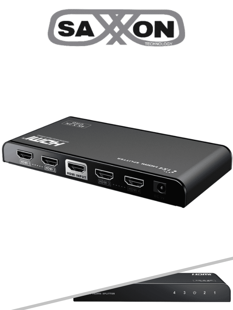 SAXXON LKV314V20- Divisor de Video HDMI/ 1 Entrada y 4 Salidas/ Soporta Resoluciones de Hasta 4k & 2k @ 60Hz/ Compatible con HDMI2.0 y HDCP2.0/ Soporta HDMI 3D/ #ESM2022