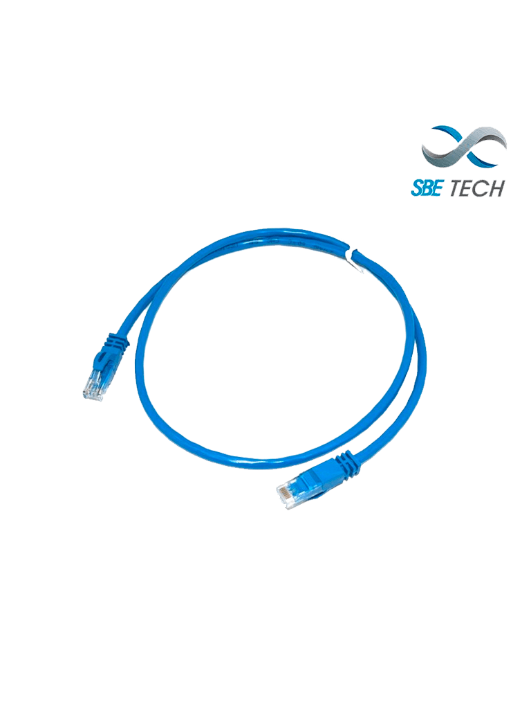 SBE TECH SBE-PCC61.0M-BL - Cable de Parcheo Cat 6 color azul de 1 metros/ Bota inyectada y moldeada / #LosIndispensables