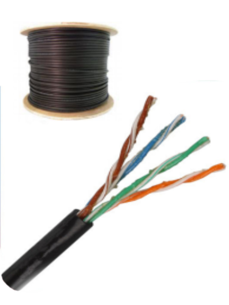 SAXXON OUTPCAT5EGCOPEXT- Cable UTP 100% cobre de 305M/ Categoria 5e con gel/ Exterior/ Color negro/ Para aplicaciones CCTV y redes