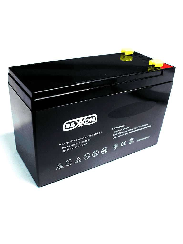 SAXXON CBAT12AH - Bateria de respaldo de 12 volts libre de mantenimiento y facil instalacion / 12 AH/ compatible con CCTV/ Acceso/ Bosch