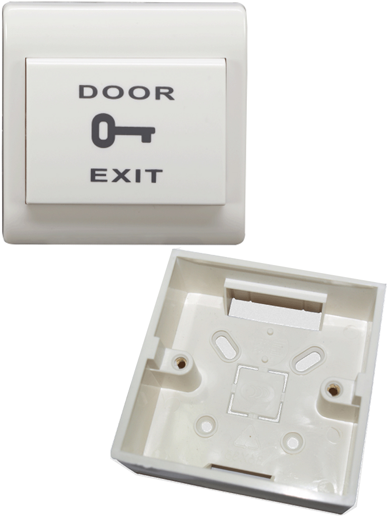 YLI PBK812PAK - Paquete de boton de plastico para apertura de puerta / Incluye caja para instalacion