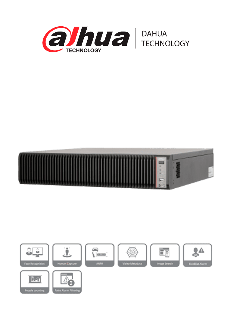 DAHUA DHI-IVSS7108-1M - Servidor de Video con Inteligencia Artificial/ 128 Canales IP/ Hasta 40 Canales de Reconocimiento Facial con Camaras FD/ 8 Bahias de HDD/ RAID 0/1/5/6/10/ Protección Perimetral/ 16&8 E&S de Alarma/ #LoNuevo #ESM2022
