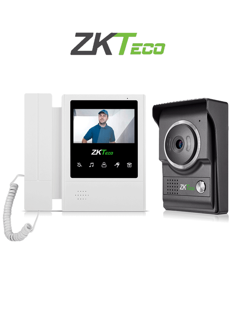 ZKTECO VDP04B4 Kit - Kit de Videoportero Analógico con 1 Frente de Calle y 1 Monitor de 4.3\