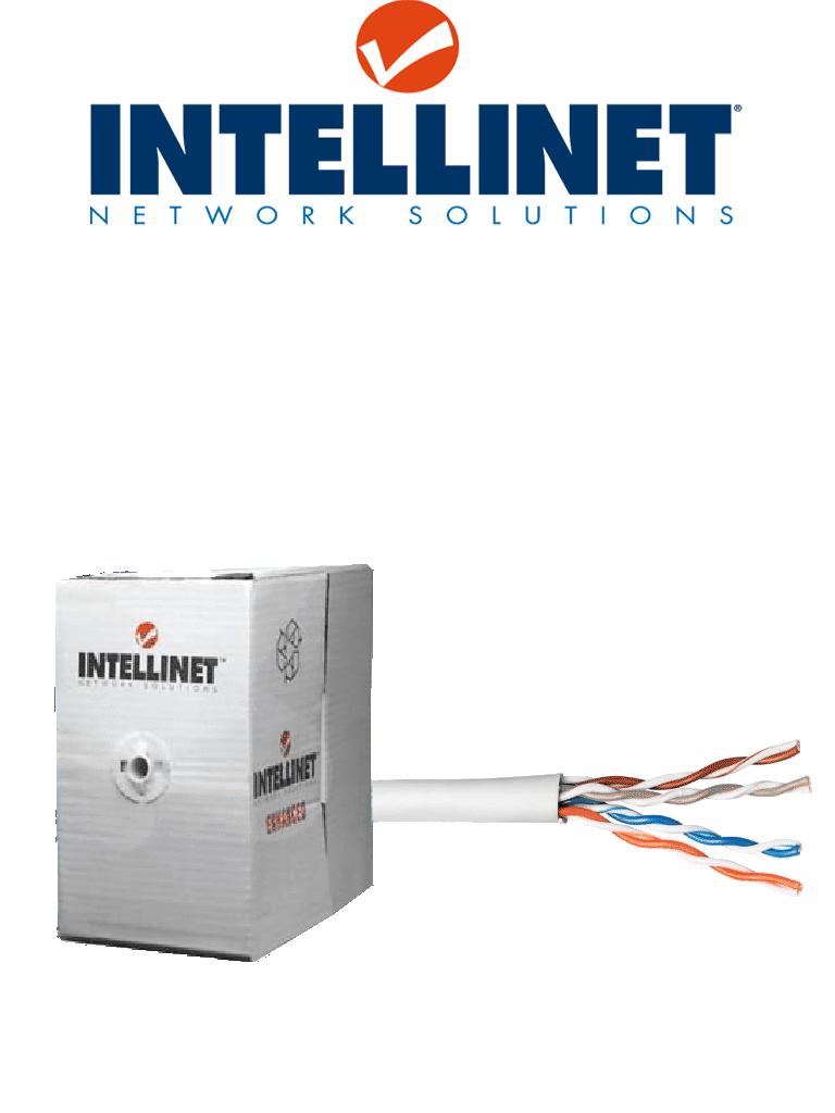 INTELLINET 704830 -  Bobina de cable UTP/ 100m CAT 5e / CCA / Calibre 26 AWG / Color gris