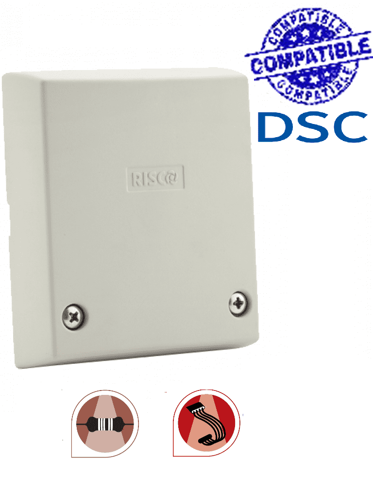 RISCO RK66S - SISMICO Detector Piezo-eléctrico De impacto y Temperatura Cableado Convencional y Por BUS. Con Procesamiento Digital. Protección de cajas Fuertes, Cajeros, Habitaciones Blindadas.Compatible con las Marcas DSC, BOSCH