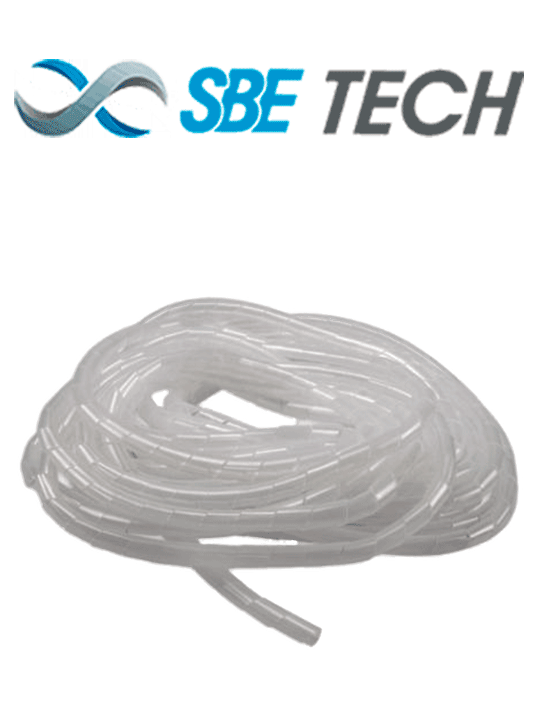 SBETECH SBEESP12 - Organizador de cable / Espiral blanco / 1/2" / 10 Metros / Rollo