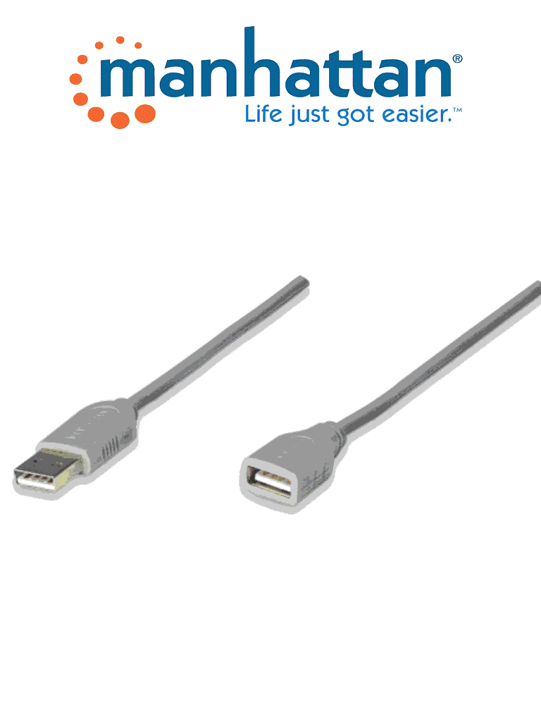 MANHATTAN 340960 - Cable de Extensión USB Macho a USB Hembra/ 4.5 Metros/ Velocidad Máxima de Hasta 12 Mbps/ UL 2725/ USB 1.1/
